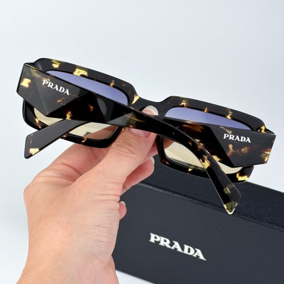 Prada PR27ZS 16O50E BRAND NEW Sunglasses Black Tortoise Gradient Yellow Unisex - Picture 3 of 10